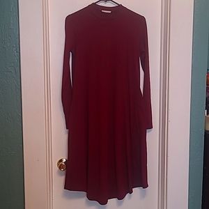 Burgundy long sleeve dress